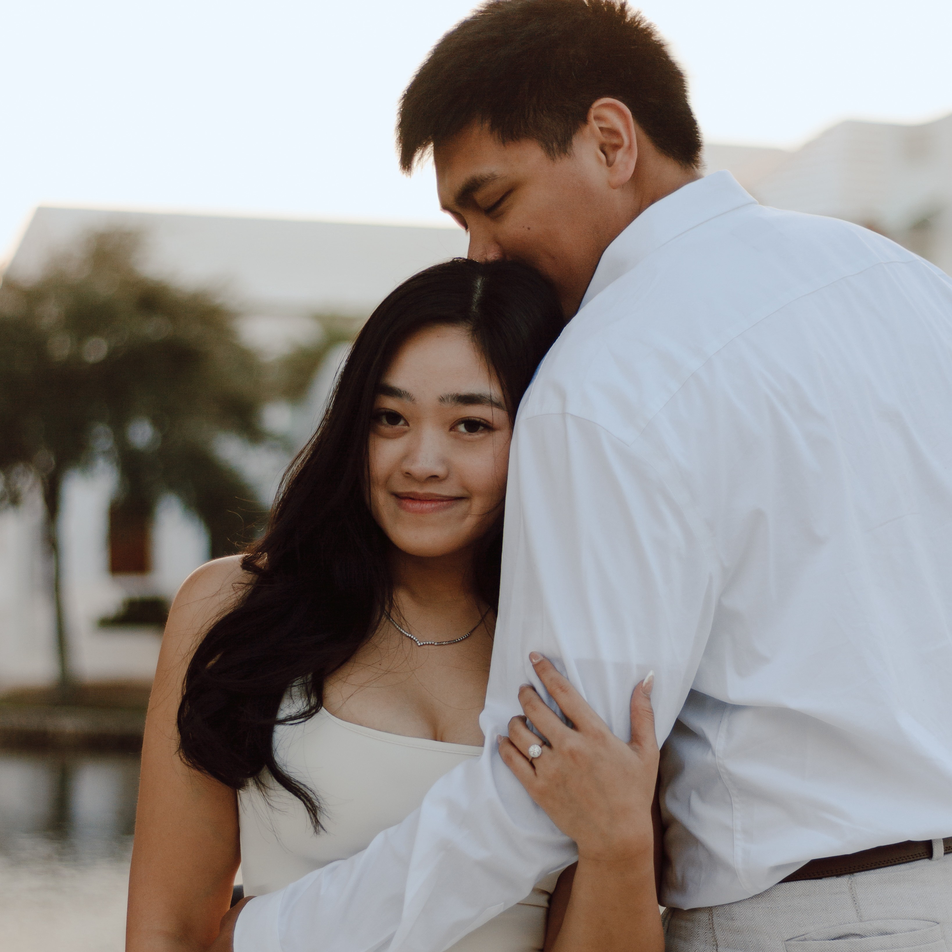 Kervin kissing Angel's head after the proposal